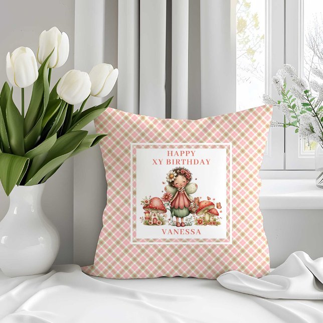Whimsical Blush Fairy 2nd Birthday Throw Pillow (Whimsical Blush Fairy 2nd Birthday Throw Pillow)