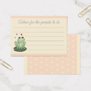 Whimsical Blush Frog Baby Shower Advice for Parent