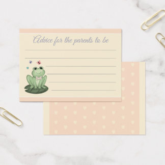Whimsical Blush Frog Baby Shower Advice for Parent