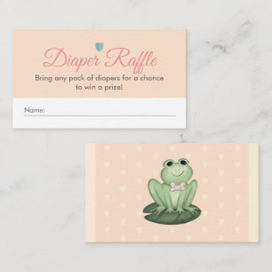 Whimsical Blush Frog Baby Shower Diaper Raffle Enclosure Card