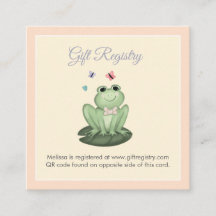 Whimsical Blush Frog Baby Shower Registry QR