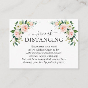 Whimsical Blush Pink Flowers Baby Shower Details Enclosure Card