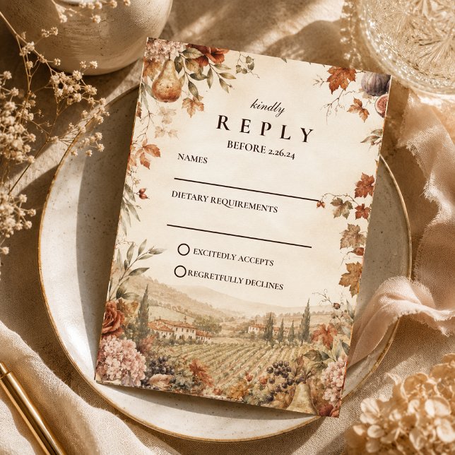 Whimsical Boho Autumn Wedding RSVP Card (Creator Uploaded)