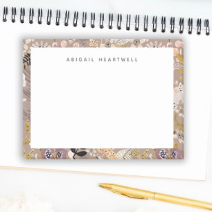 Whimsical Boho Floral Pattern Add Your Name Post-it Notes