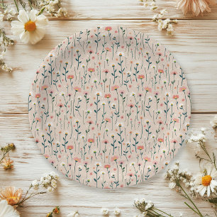 Whimsical Boho Garden Party Baby in Bloom Shower Paper Plate