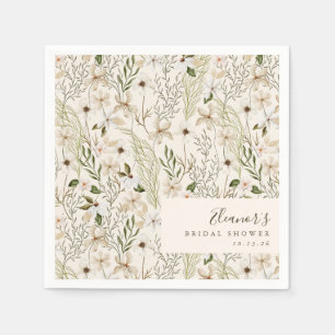 Whimsical Boho Greenery Foliage Bridal Shower Napkin