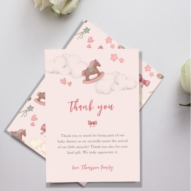 Whimsical Boho Horse Cloud Illustration Thank You Card (Creator Uploaded)