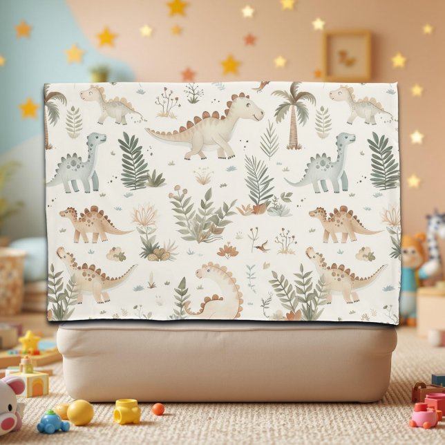 Whimsical Boho Jungle Dinosaur Pattern Pillowcase (Creator Uploaded)