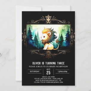 Whimsical Boho Lion Birthday Invitation
