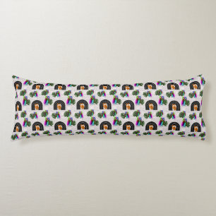 Whimsical Boho Owl & Tropical Monstera Leaf Body Cushion