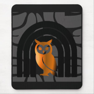 Whimsical Boho Owl & Tropical Monstera Leaf Mouse Pad