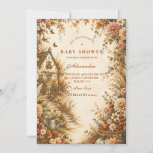 Whimsical Boho Pumpkin Baby Shower Invitation