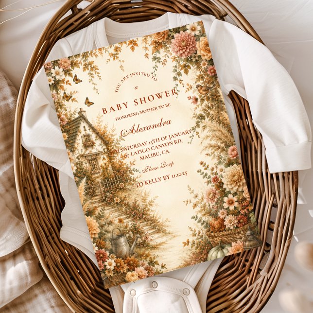 Whimsical Boho Pumpkin Baby Shower Invitation (Creator Uploaded)