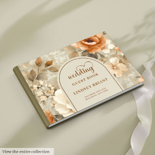 Whimsical Boho Terracotta Beige Olive Wedding Book