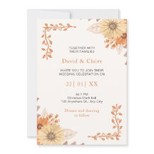 Whimsical Boho Wildflower Wedding Invitation