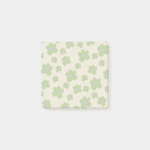 Whimsical Bold Green & Purple Floral Pattern Post-it Notes