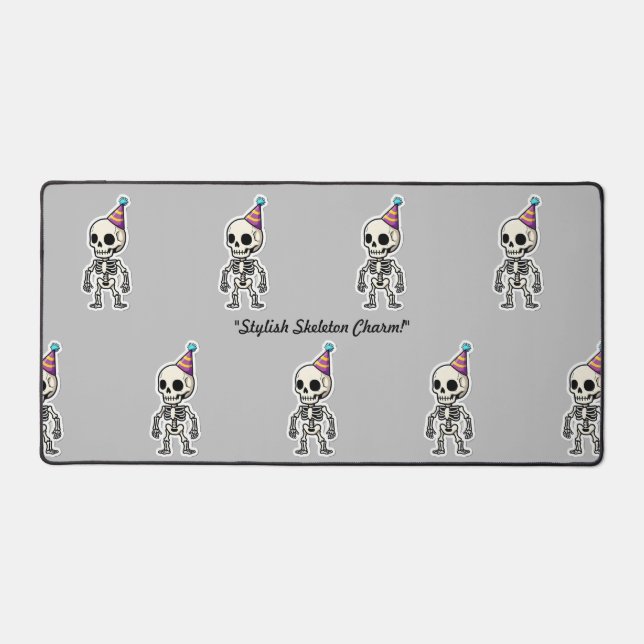 "Whimsical Bone Buddy" Desk Mat (Front)
