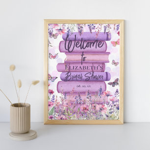 Whimsical Books Butterflies & Wildflowers Welcome Poster