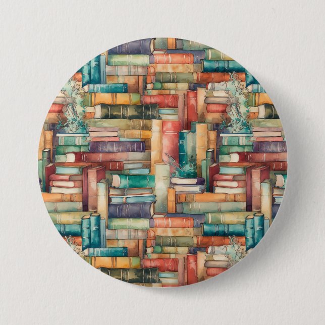 Whimsical Books Button (Front)