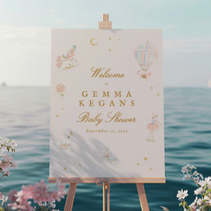 whimsical botanical baby shower welcome sign