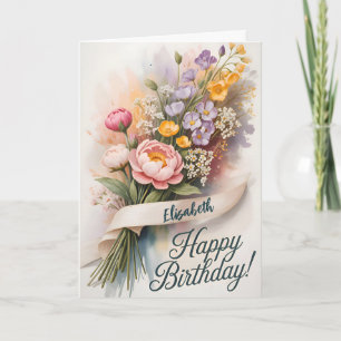 Whimsical Botanical Birthday Card