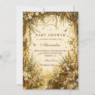 Whimsical Botanical Boho Baby Shower Invitation