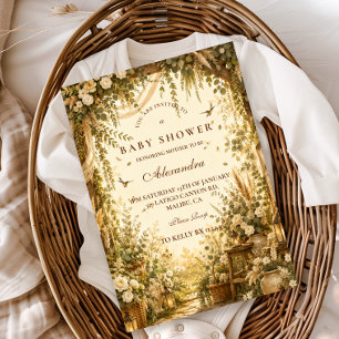 Whimsical Botanical Boho Baby Shower Invitation
