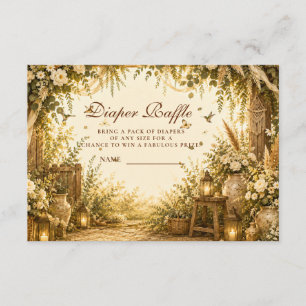 Whimsical Botanical Boho Diaper Raffle Enclosure Card