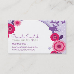 WHIMSICAL BOTANICAL floral nature pretty purple Business Card