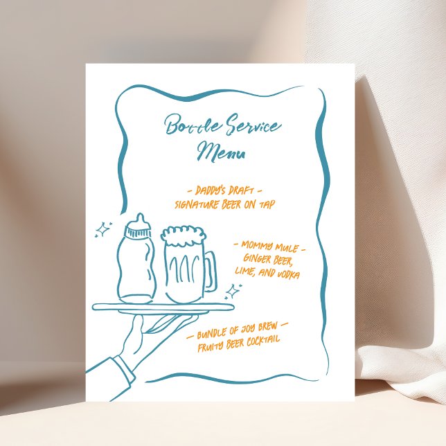 Whimsical Bottle Service Baby Shower Bar Menu Sign (Creator Uploaded)