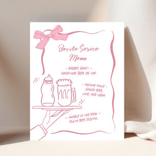 Whimsical Bottle Service Baby Shower Bar Menu Sign