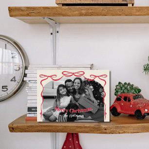 Whimsical Bow Family Photo Christmas Holiday Card