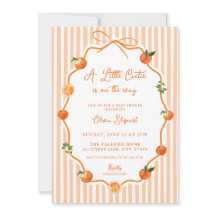 Whimsical Bow Orange Little Cutie Baby Shower