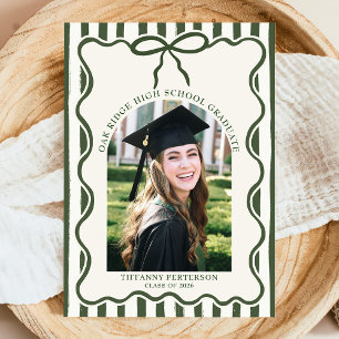 Whimsical Bow Photo Graduation Party Invitation