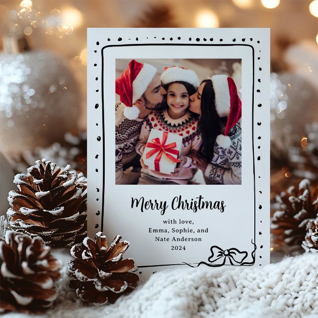 Whimsical Bow | Photo Merry Christmas Holiday Card (Creator Uploaded)