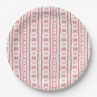 Whimsical Bow Sweetheart Baby Shower Paper Plate