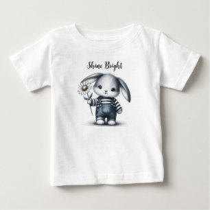 Whimsical Boy Bunny Motivational Baby T-Shirt