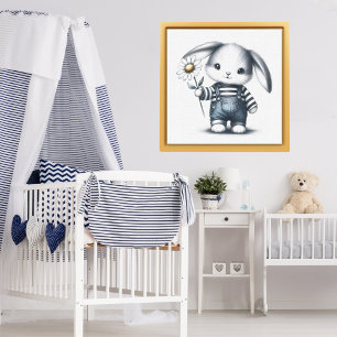 Whimsical Boy Bunny Poster