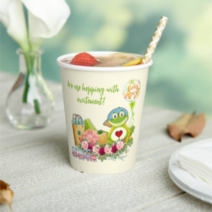 Whimsical Boy Frog Baby Shower Paper Cups