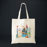 Whimsical Boy Library Book Tote Bag<br><div class="desc">The adventure begins on the front of this  colorful library tote bag and
will continue in every book they read.  Adventure awaits
at the library.  Add your child's name to the front and the back.</div>