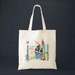Whimsical Boy Library Book Tote Bag<br><div class="desc">The adventure begins on the front of this  colorful library tote bag and
will continue in every book they read.  Adventure awaits
at the library.  Add your child's name to the front and the back.</div>