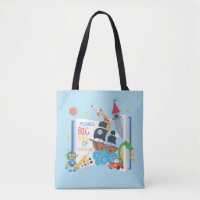 Whimsical Boy Library Book Tote Bag
