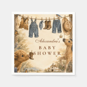 Whimsical Boy Western Boho Baby Shower Napkin