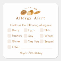 Whimsical Bread Home Bakery Allergy Alert