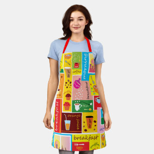 Whimsical Breakfast Pattern Apron