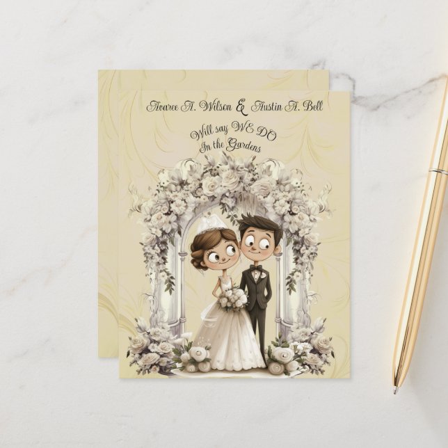 Whimsical Bride Groom Wedding Arch  (Front/Back In Situ)