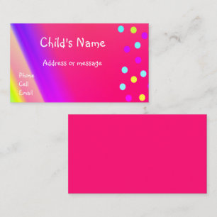 Whimsical Bright Children's Calling Card