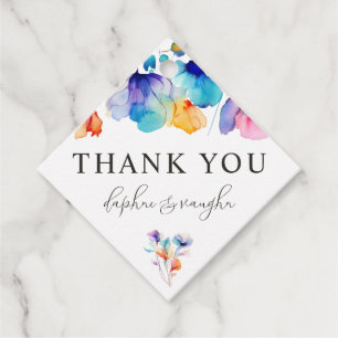 Whimsical Bright Wild Flower Wedding Favour Tags