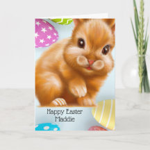 Whimsical Brown Easter Bunny