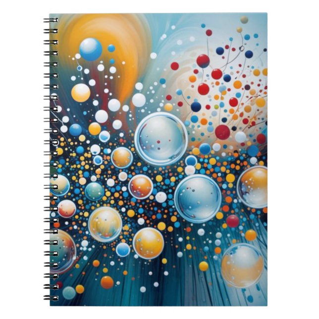 Whimsical Bubble Galaxy Abstract Art Notebook (Front)